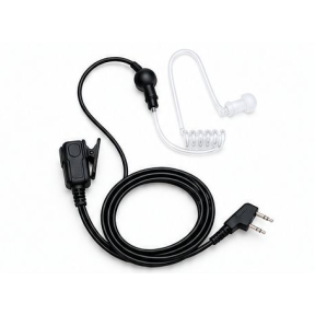 SPSLink surveillance earpiece with clear acoustic tube and in-line push to talk microphone